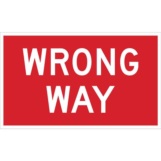 94152 18X30 WHT/RED TRAFFIC WRONG WAY