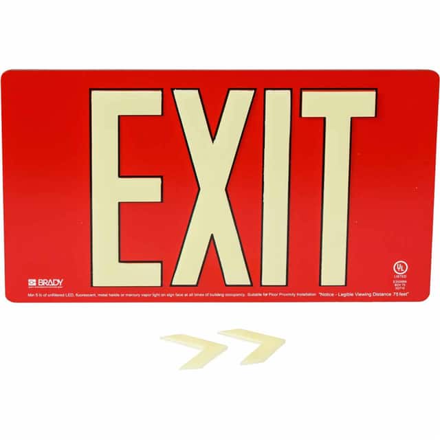145524 BRADYGLO EXIT UL SGN 75' WALL MO