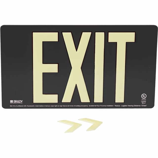 145522 BRADYGLO EXIT UL SGN 75' WALL MO