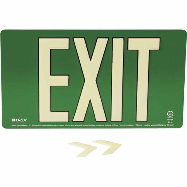 145523 BRADYGLO EXIT UL SGN 75' WALL MO
