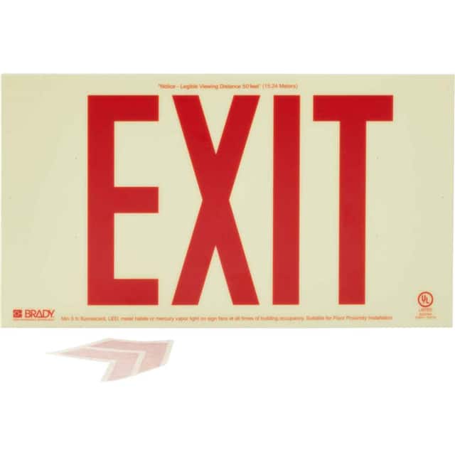 87807B FRAMELESS BRADY GLO EXIT SIGN-RE