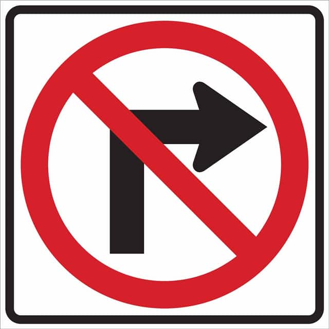 115524 TRFC SIGN NO RIGHT TURN REFL HIP