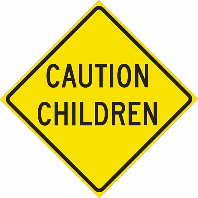 142856 24X24 BLK/YEL CAUTION CHILDREN S