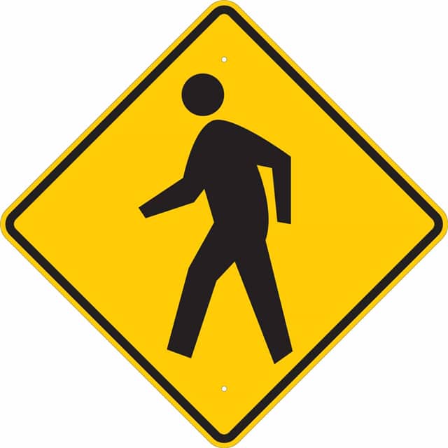 94235 30X30 BLK/YEL TRAFFIC 1 PED XING