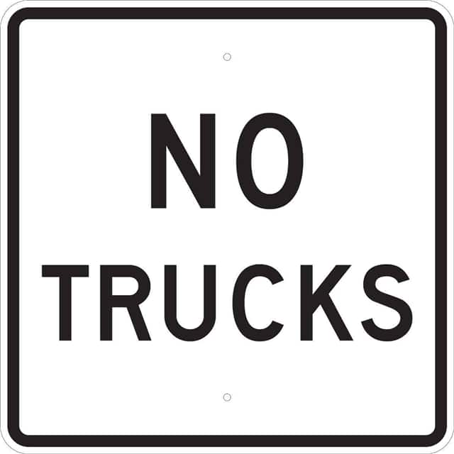 94192 24X24 BLK/WHT TRAFFIC NO TRUCKS