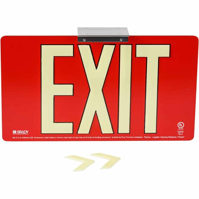145510 BRADYGLO EXIT UL SGN 50' SNGL BR