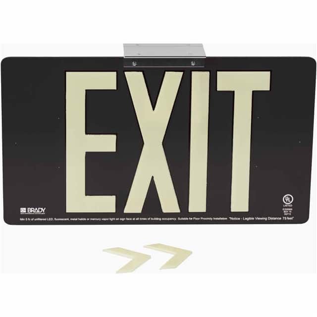 145502 BRADYGLO EXIT UL SGN 50' SNGL BR