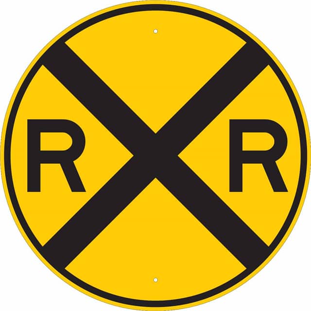 94307 30" DIA BLK/YEL TRAFFIC RR XING
