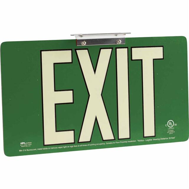 145517 BRADYGLO EXIT UL SIGN 50' DBL BR