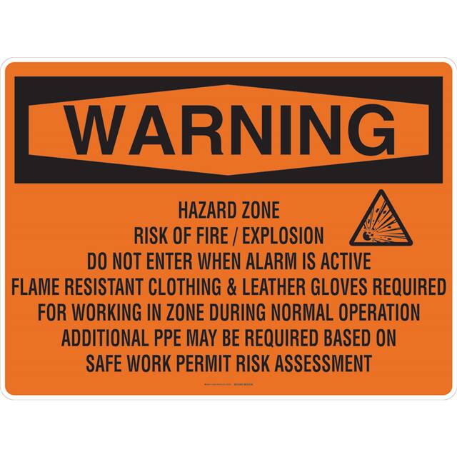 145639 ALM,BLK/ORN,36X48,HAZARD ZONE RI