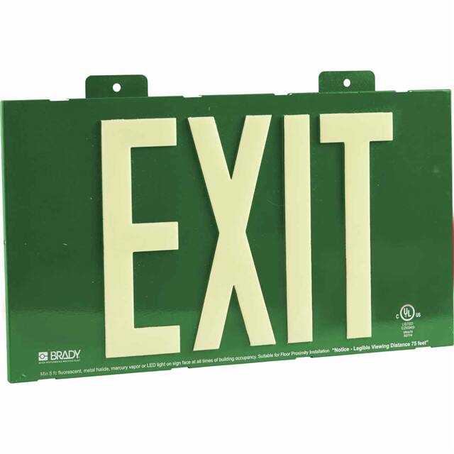 145485 BRADYGLO EXIT SIGN 75' WALL MOUN