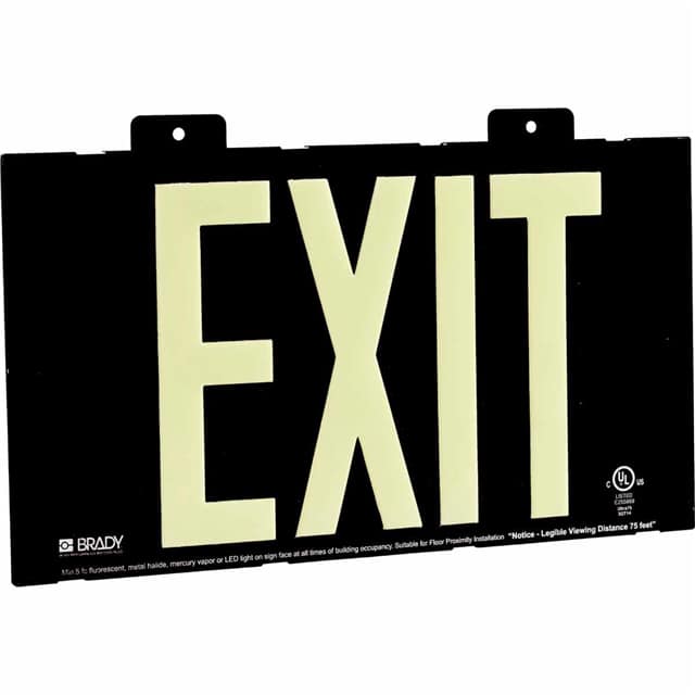 145484 BRADYGLO EXIT SIGN 75' WALL MOUN