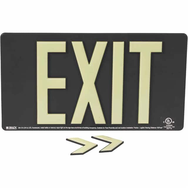 145469 BRADYGLO EXIT SIGN 100' WALL MOU