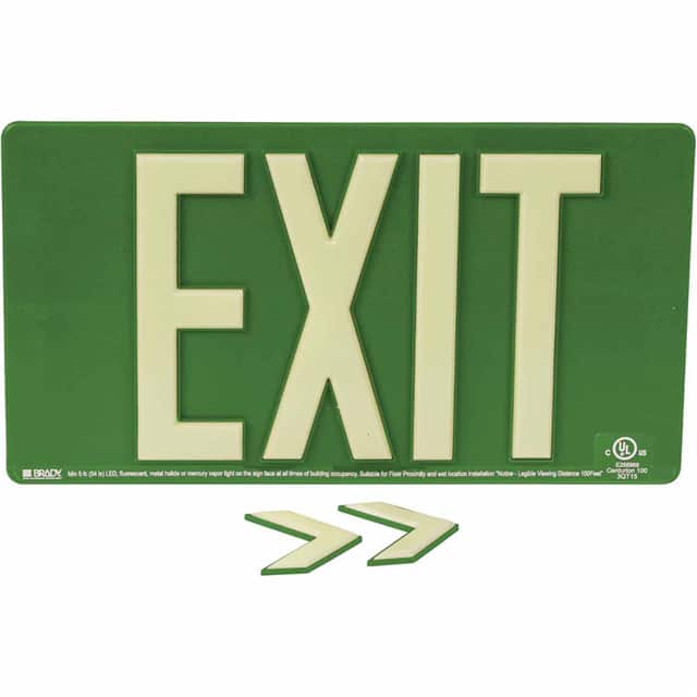 145470 BRADYGLO EXIT SIGN 100' WALL MOU