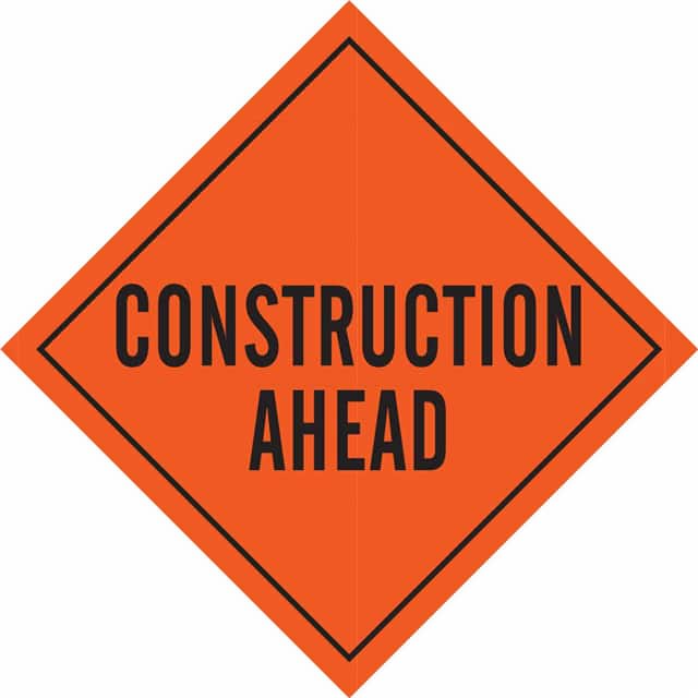 56750 SIGN, CONST AHD,BLK/ORG,36X36REF