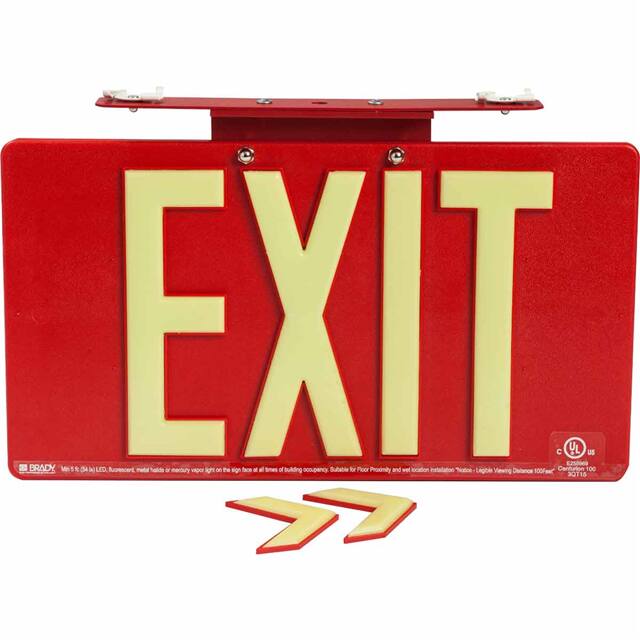 145483 BRADYGLO EXIT SIGN 100' DOUBLE T