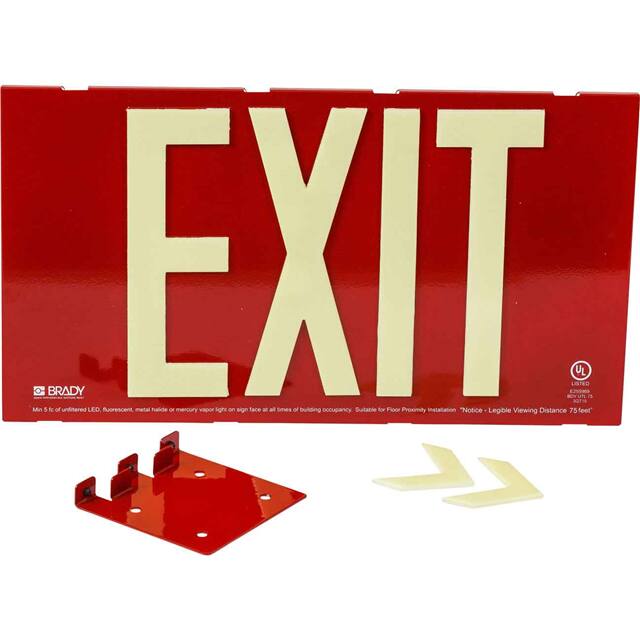 145489 BRADYGLO EXIT SIGN 75' SNGL BRCK