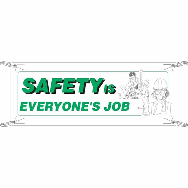 106291 BANNER 4'X10' GR/BK/WH SAFETY IS