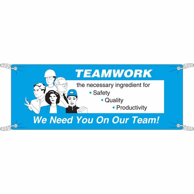 106303 BANNER 4'X10' WH/BK/BL TEAMWORK