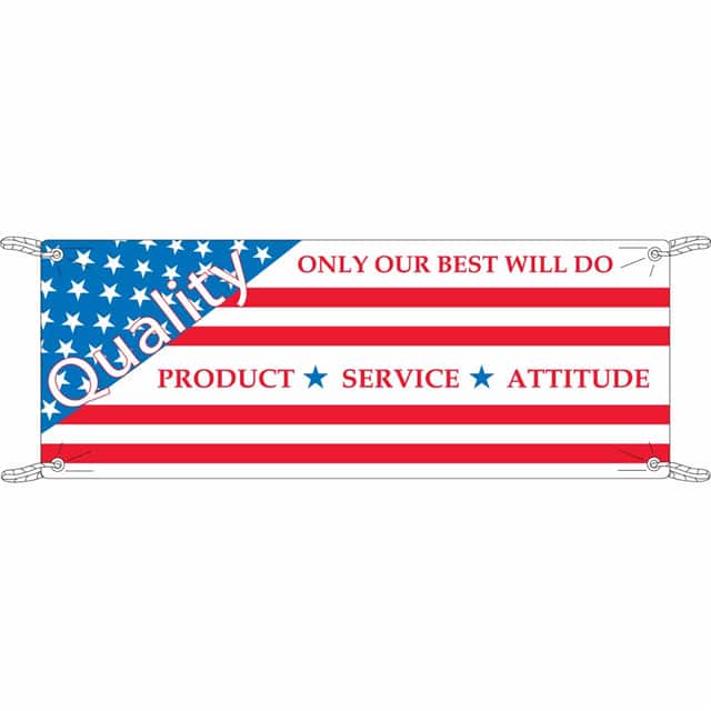 106327 BANNER 4'X10' RD/BL/WH QUALITY O