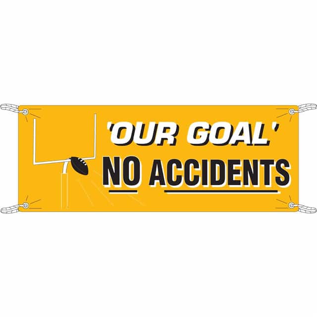 106324 BANNER 4'X10' WH/OR/BK OUR GOAL
