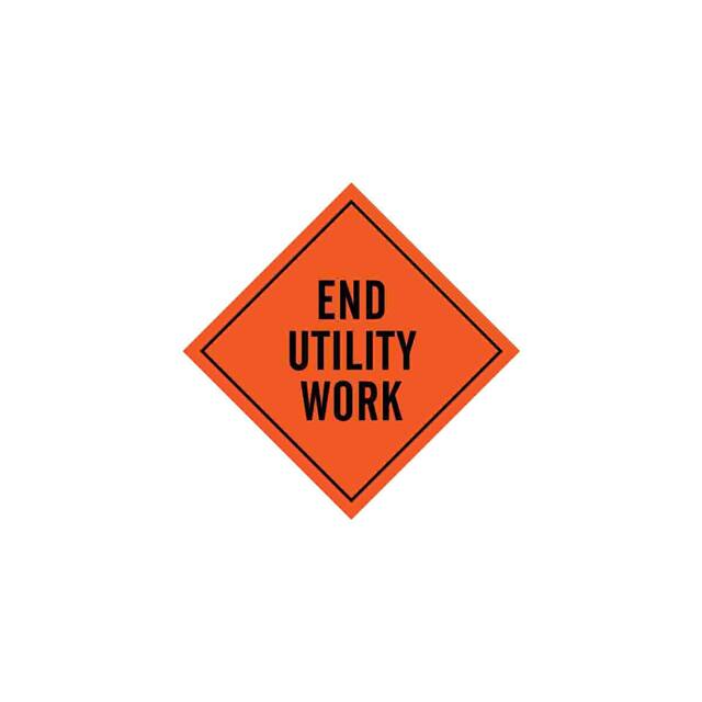 56789 SIGN, END UTIL WRK,BLK/ORG,48X48