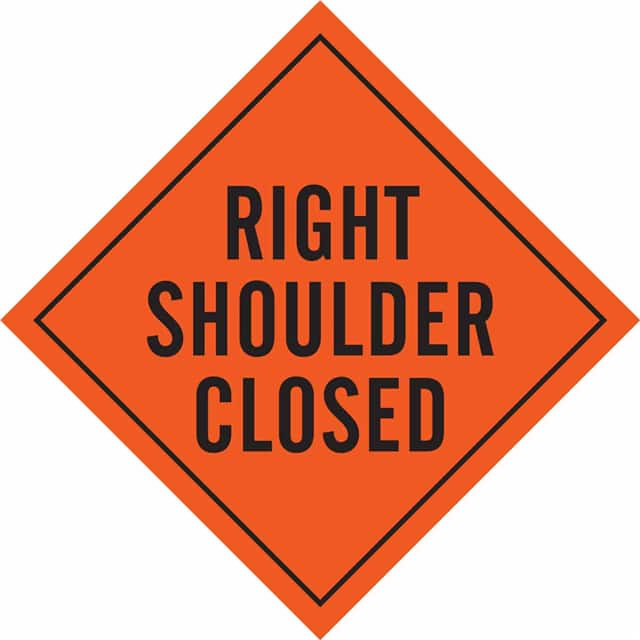 57014 SIGN, RT SHLDR CLSD,BLK/ORG,48X4