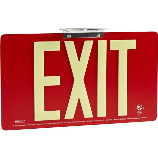 145495 BRADYGLO EXIT SIGN 75' DOUBLE BR