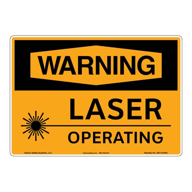 OS1131WH-S2SW3 WARNING PLASTIC SIGN 12" X 18"