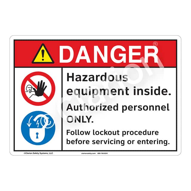 F1240-S2SW3 DANGER PLASTIC SIGN 12" X 18"