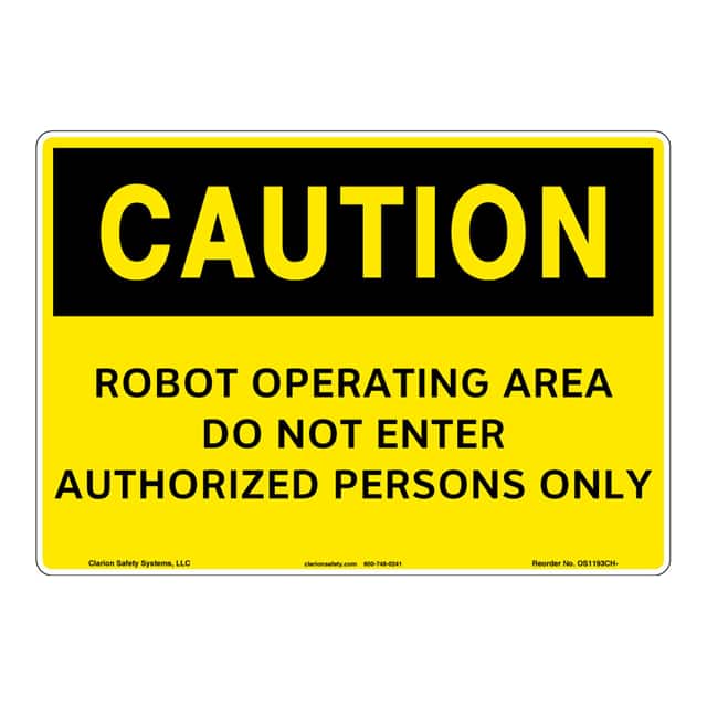OS1193CH-S2SW3 CAUTION PLASTIC SIGN 12" X 18"