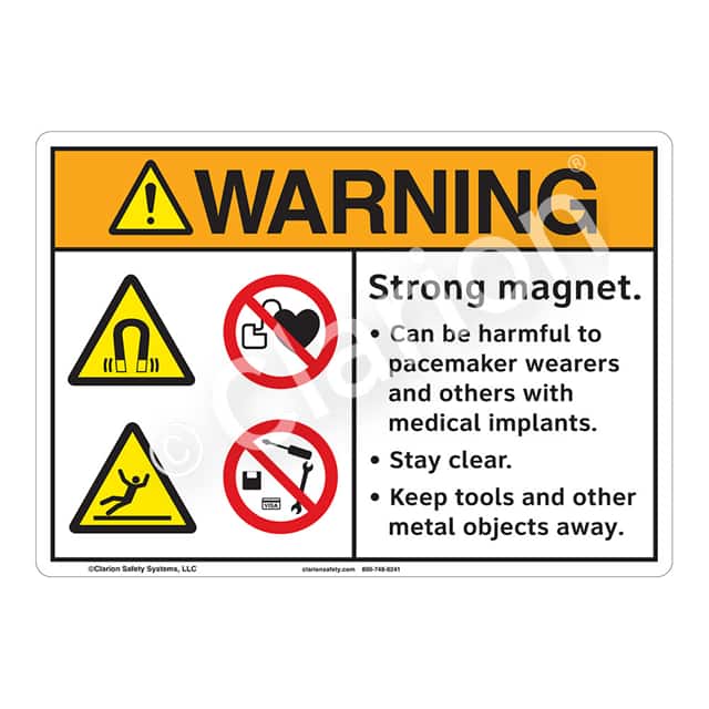 F1233-S2SW3 WARNING PLASTIC SIGN 12" X 18"