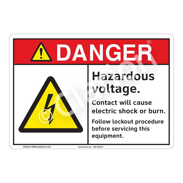 F1150-S2SW3 DANGER PLASTIC SIGN 12" X 18"
