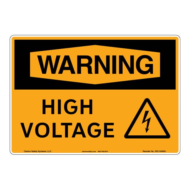 OS1154WH-S2SW1 WARNING PLASTIC SIGN 7" X 10"