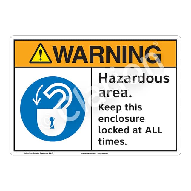 F1099-S2SW1 WARNING PLASTIC SIGN 7" X 10"