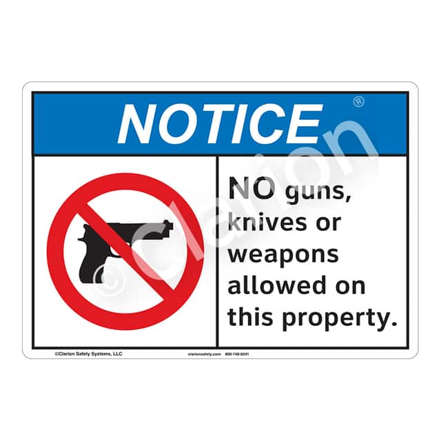F1104-S2SW3 NOTICE PLASTIC SIGN 12" X 18"
