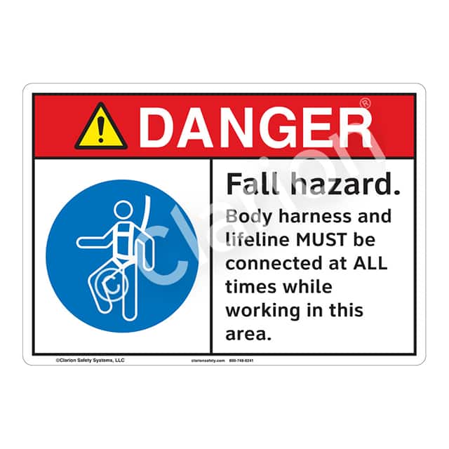 F1254-S2SW3 DANGER PLASTIC SIGN 12" X 18"