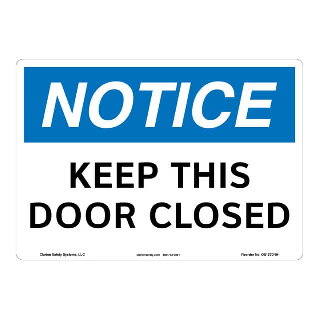 OS1270NH-S2SW3 NOTICE PLASTIC SIGN 12" X 18"
