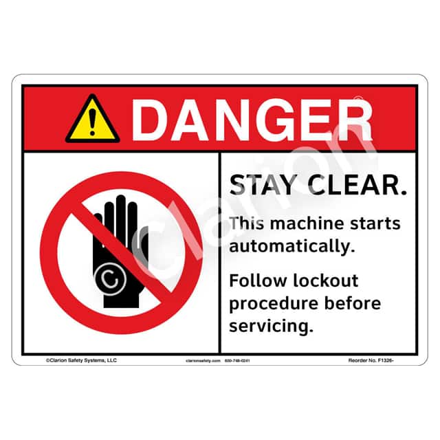 F1326-ZASW1 DANGER FLEXIBLE SIGN 7" X 10"