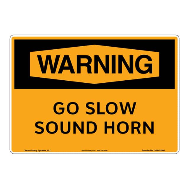 OS1172WH-S2SW3 WARNING PLASTIC SIGN 12" X 18"