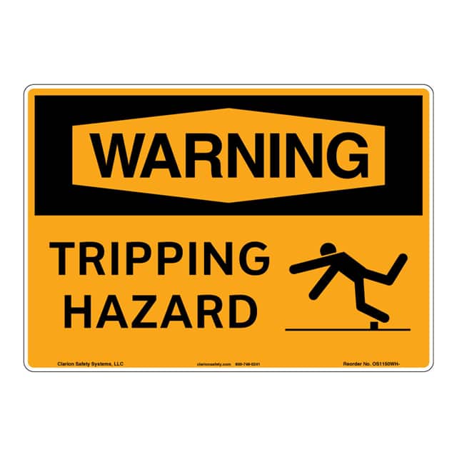 OS1150WH-S2SW3 WARNING PLASTIC SIGN 12" X 18"