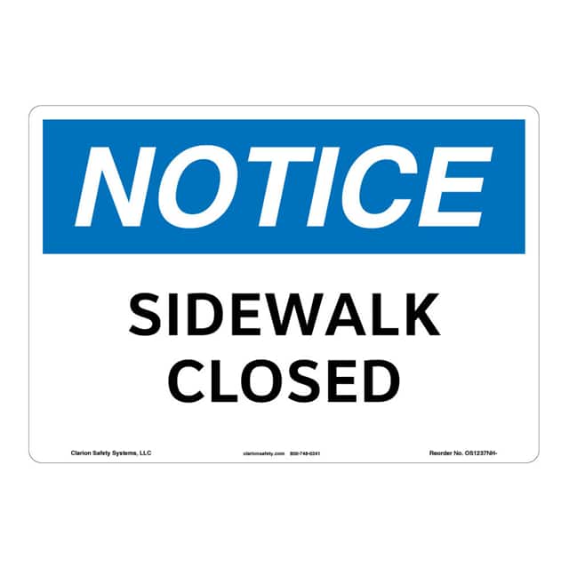 OS1237NH-S4SW2 NOTICE ALUMINIUM SIGN 10" X 14"
