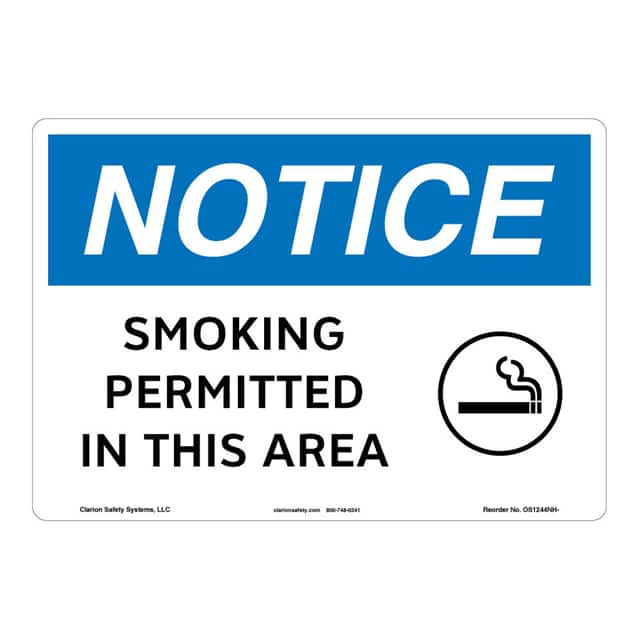 OS1244NH-S2SW3 NOTICE PLASTIC SIGN 12" X 18"