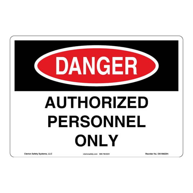 OS1062DH-S2SW3 DANGER PLASTIC SIGN 12" X 18"
