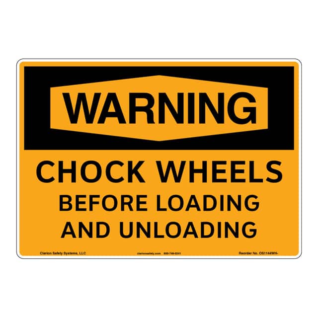 OS1144WH-S2SW3 WARNING PLASTIC SIGN 12" X 18"