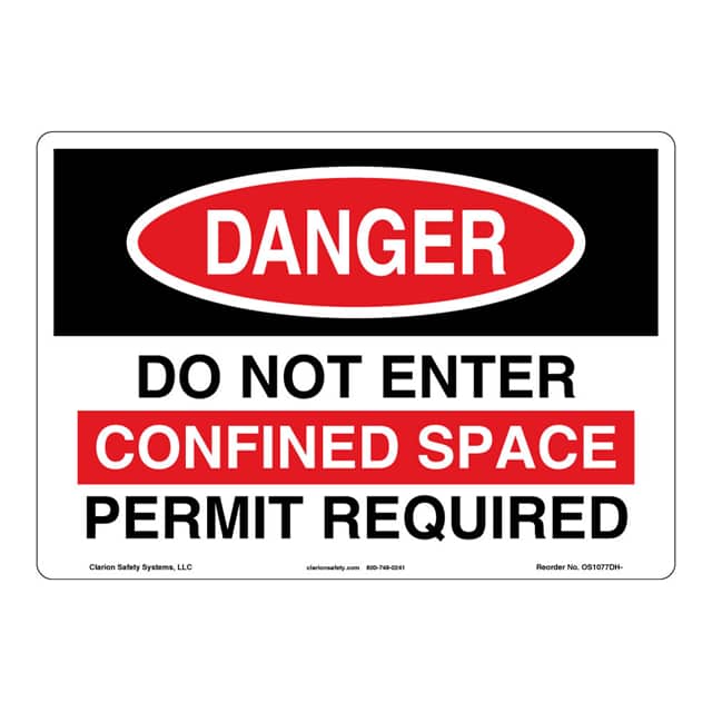 OS1077DH-S2SW3 DANGER PLASTIC SIGN 12" X 18"