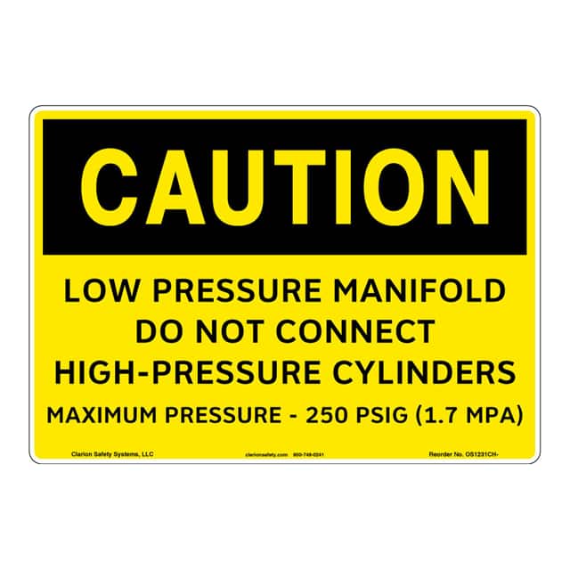 OS1231CH-S4SW2 CAUTION ALUMINIUM SIGN 10" X 14"