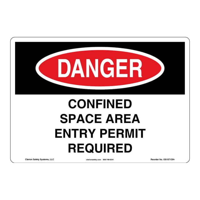 OS1071DH-BJSW1 DANGER PLASTIC SIGN 7" X 10"