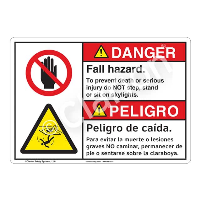 F1231-BJSW1 DANGER PLASTIC SIGN 7" X 10"
