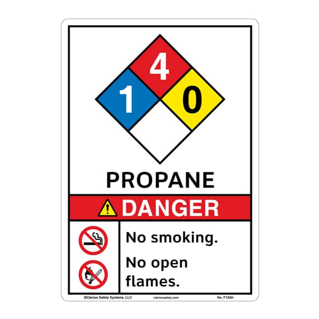F1342-S2SW3 DANGER PLASTIC SIGN 12" X 18"